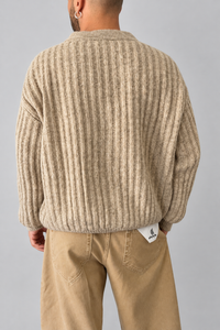 Cardigan a coste WOODEN - BRUNICO BEIGE