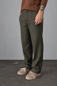 Pantalone spigato WOODEN - NEW VINTAGE VERDE