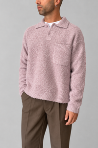 Polo bouclé WOODBIRD - 2536-804 DUSTY VIOLET