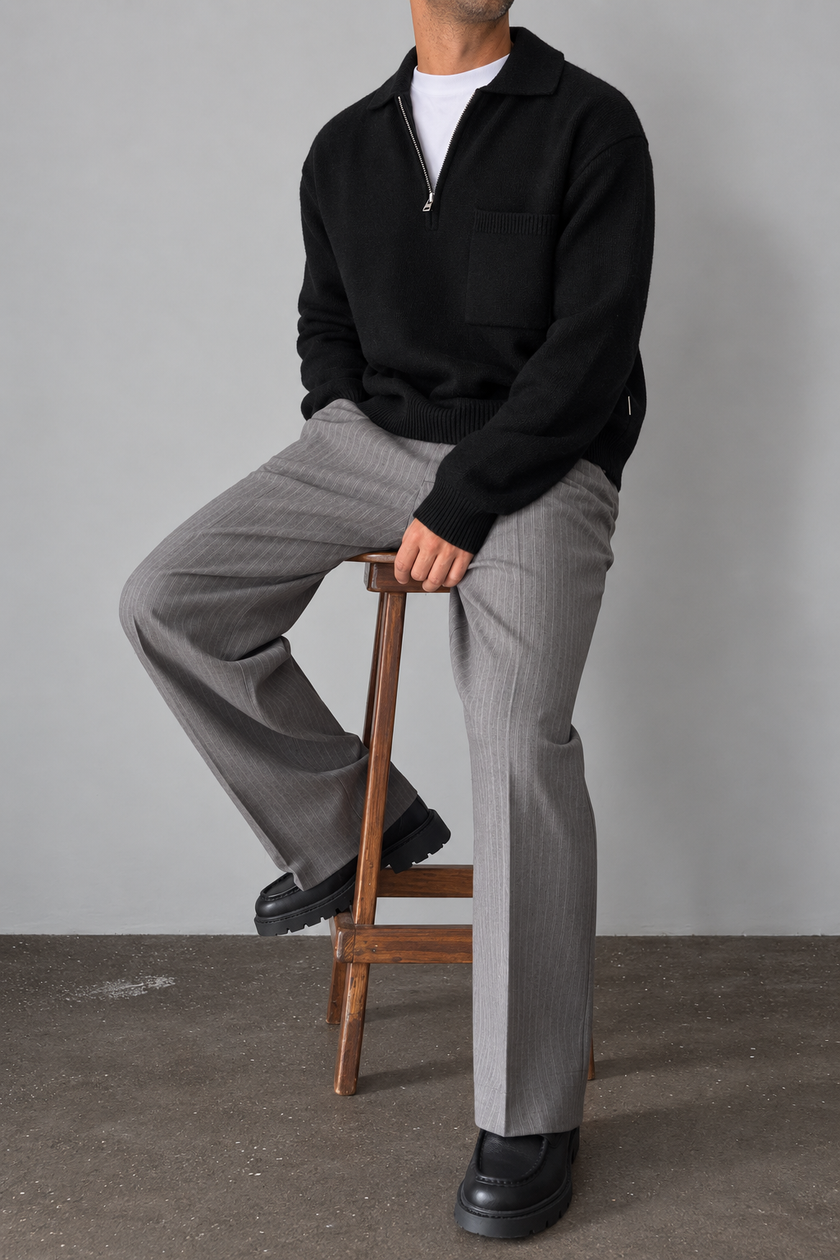 Polo 1/2 zip WOODBIRD - 2636-803 NERO
