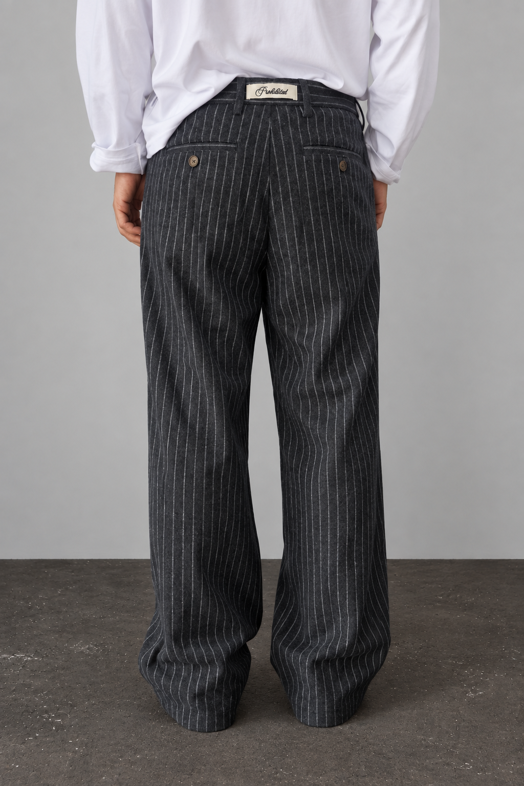 Pantalone gessato PROHIBITED - 3010187 DARK GREY