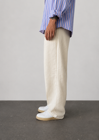 Pantalone palazzo misto lino TELAMIRA - CTP06078 BURRO