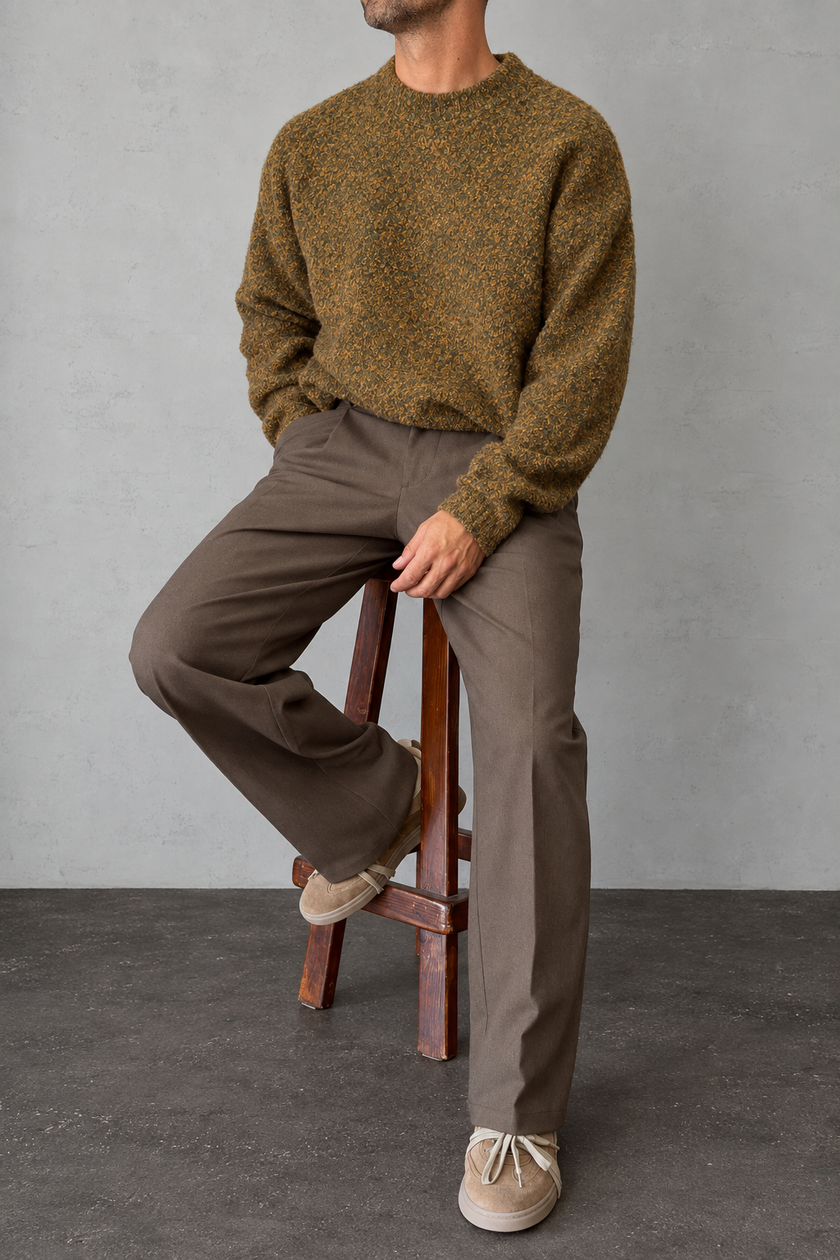 Maglione bouclé WOODBIRD - 2536-808 DARK OLIVE