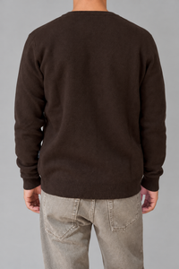 Cardigan punto tessuto HAMAKI-OH - 3251H TESTA DI MORO