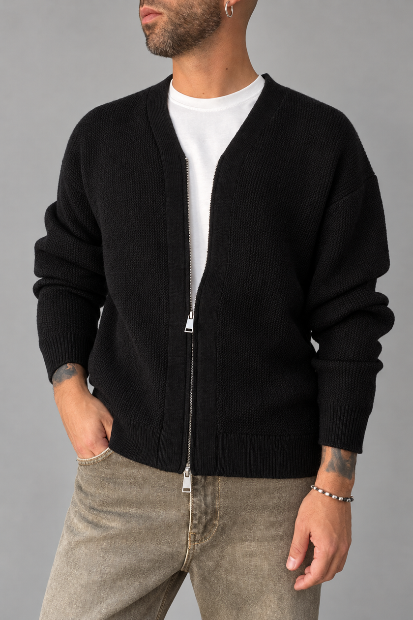 Cardigan Zip HAMAKI-OH - 3228H NERO