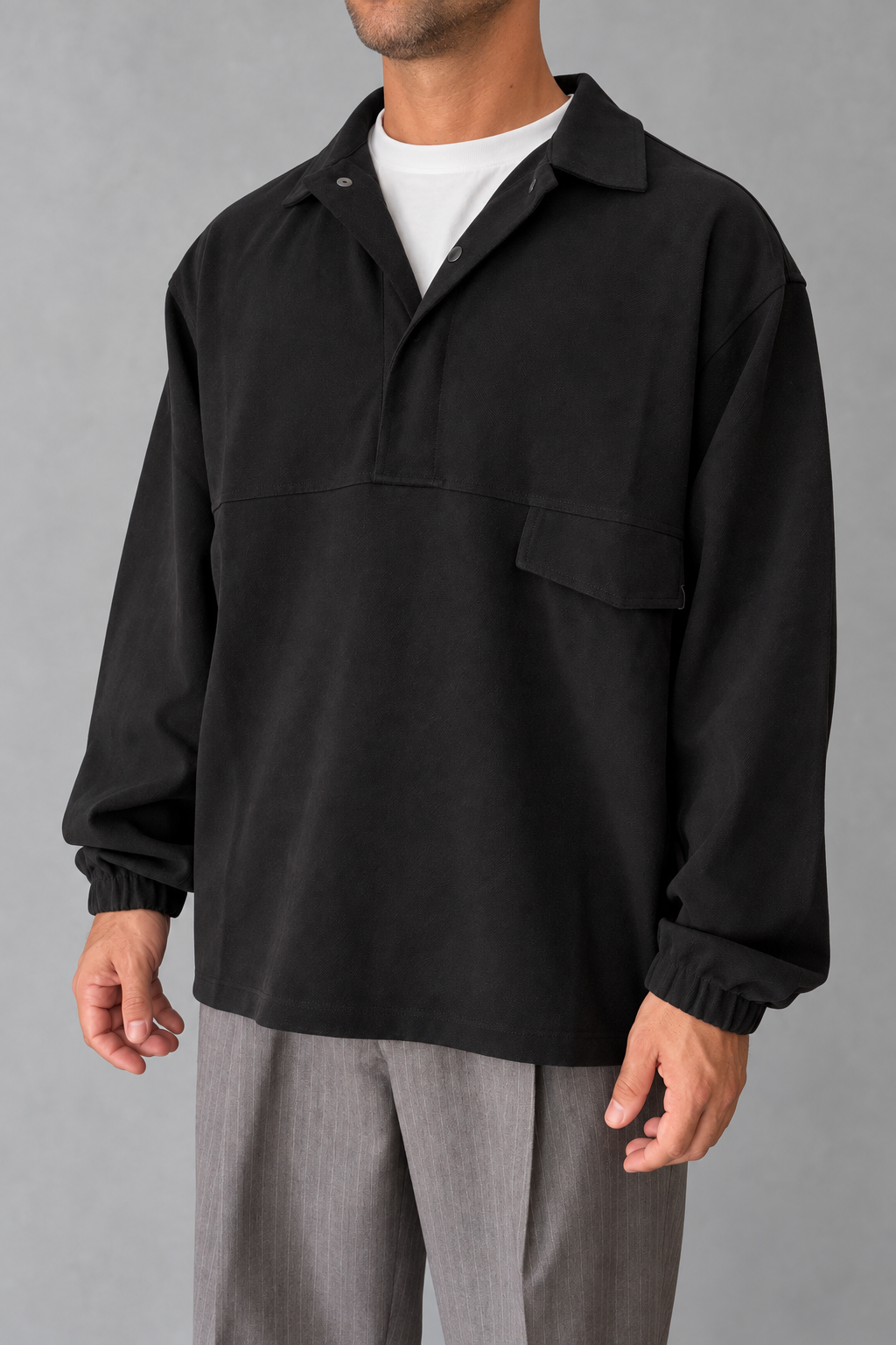 Anorak in jersey WOODEN - OHIO NERO