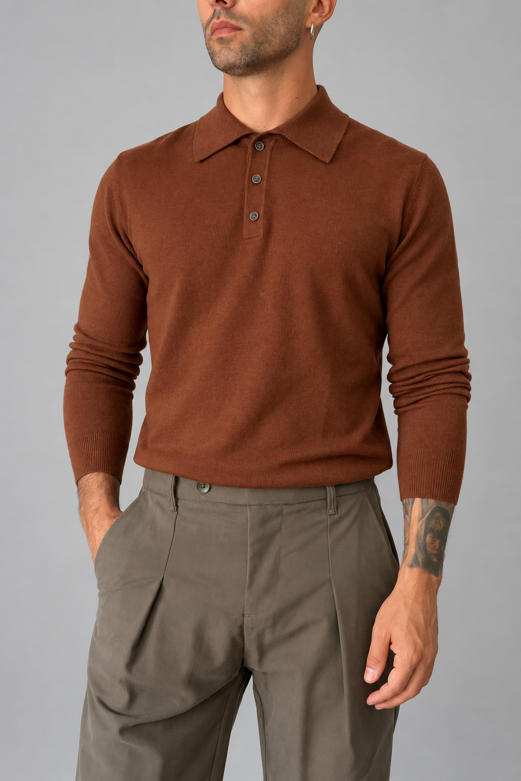 Polo manica lunga GIANNI LUPO - GL508S BRUCIATO