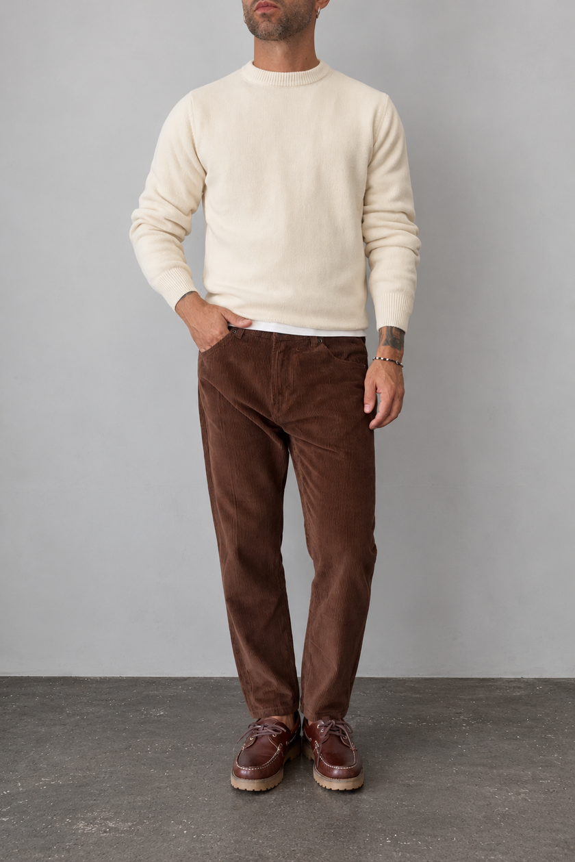Maglione misto cashmere TELAMIRA - STM100 PANNA