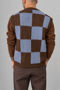 Gilet jacquard WOODEN - KENT MARRONE