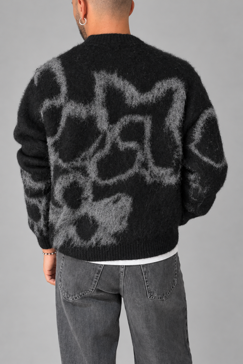 Maglione flower DRDENIM - MIC GREY BLACK
