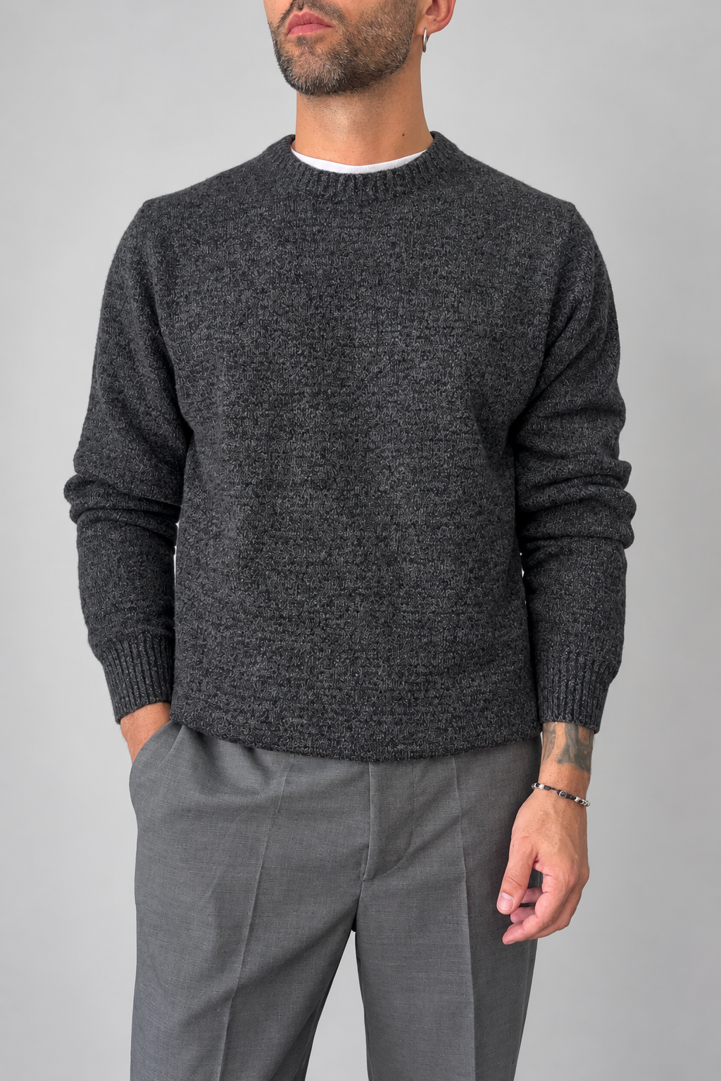 Maglione misto cashmere TELAMIRA - STM06263 NERO