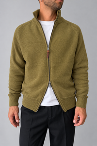Full zipped cardigan GIANNI LUPO - GL35633 OLIVE