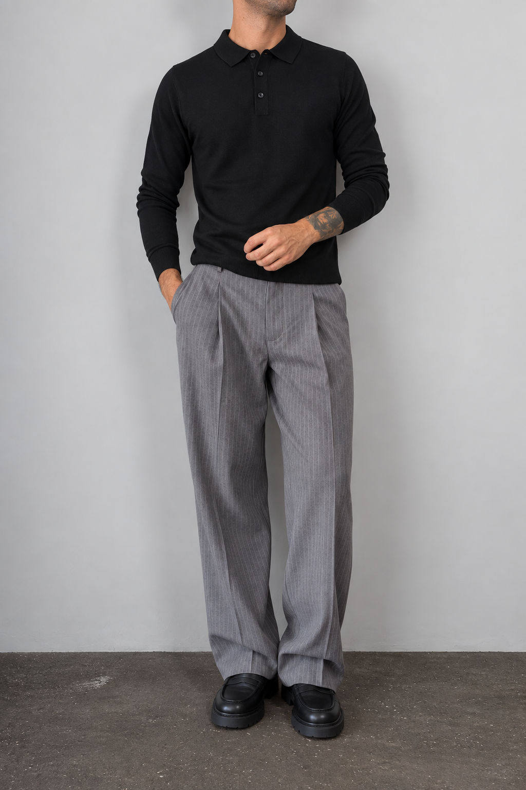 Polo in lana TELAMIRA - MV-038 NERO
