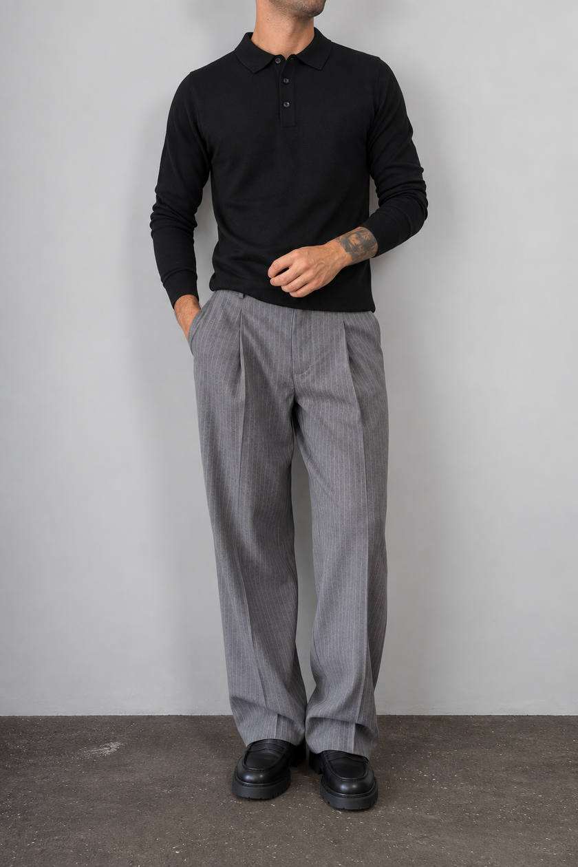 Polo in lana TELAMIRA - MV-038 NERO