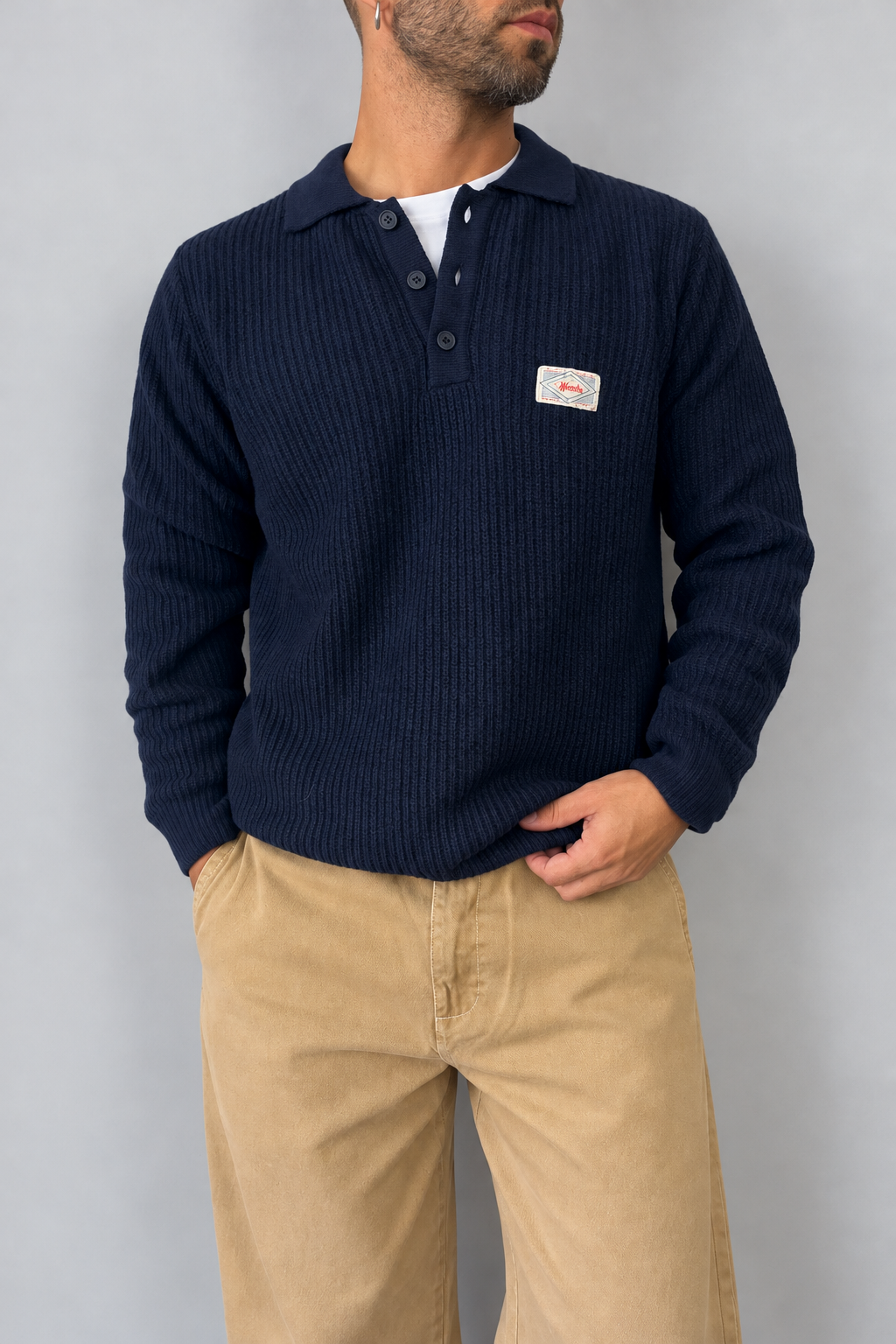 Polo costa inglese WOODEN - MARK BLU