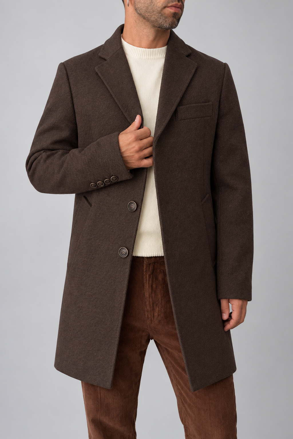 Cappotto monopetto GIANNI LUPO - GL7035H GRIGIO MARRONE