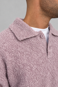 Polo bouclé WOODBIRD - 2536-804 DUSTY VIOLET