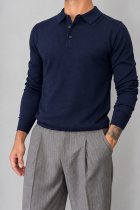Polo in lana TELAMIRA - MV-038 BLU