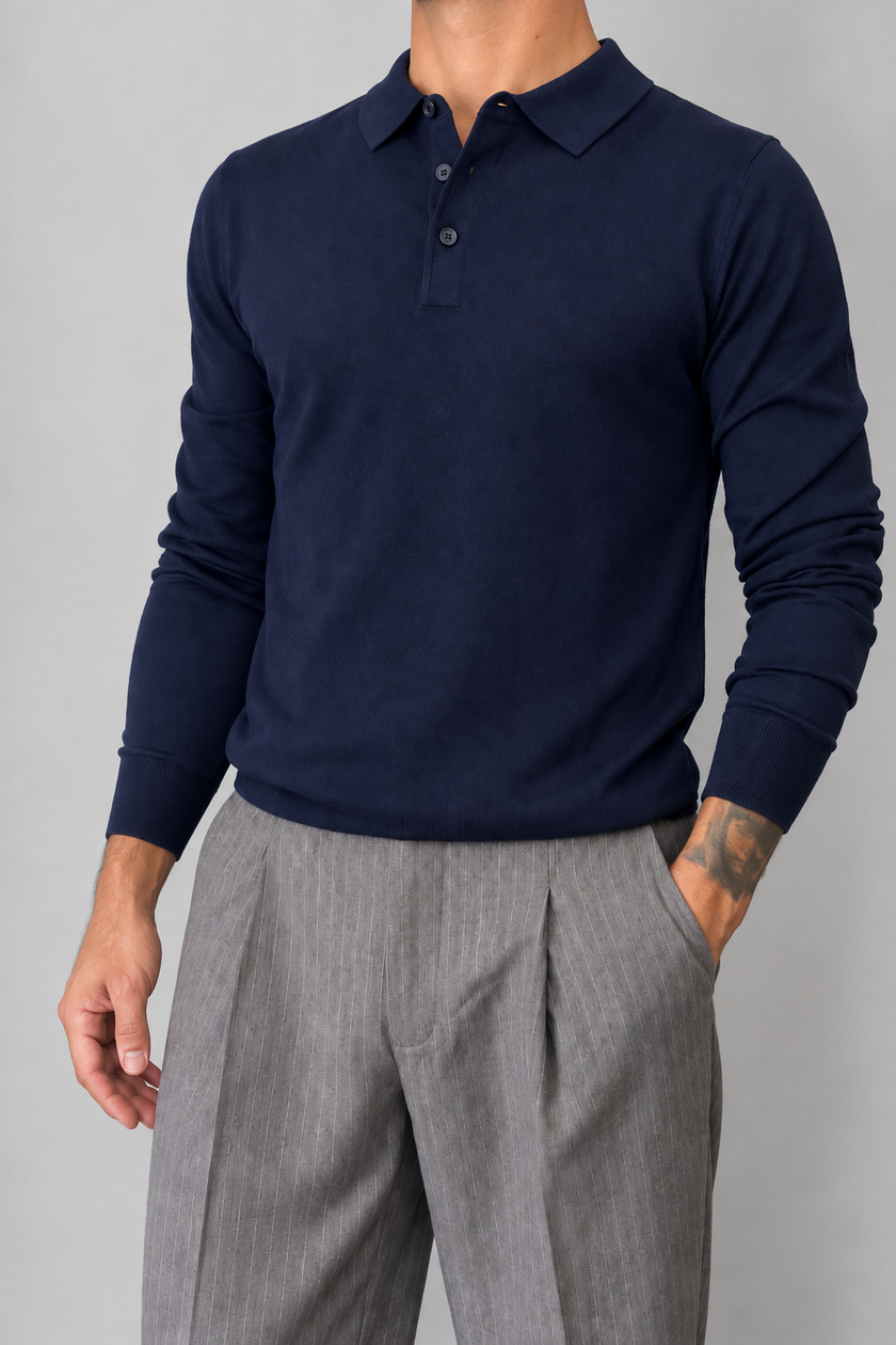 Polo in lana TELAMIRA - MV-038 BLU