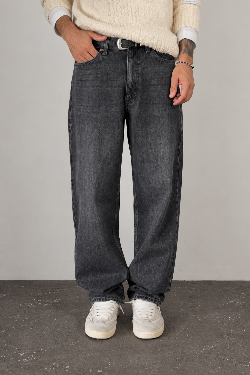 Jeans baloon fit DR DENIM -OMAR BARREL DARK GREY USED