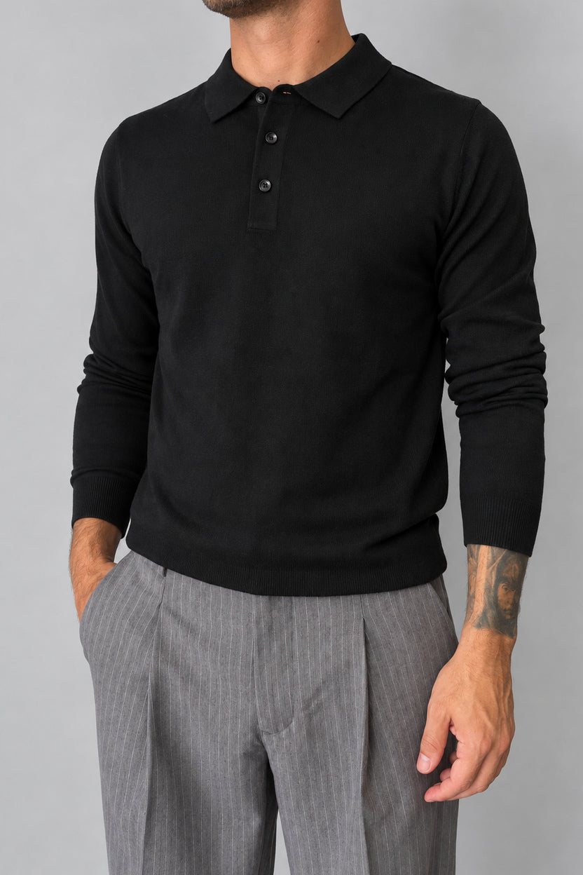 Polo in lana TELAMIRA - MV-038 NERO