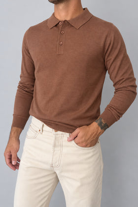 Polo in lana TELAMIRA - MV-038 CACAO