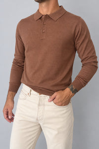 Polo in lana TELAMIRA - MV-038 CACAO