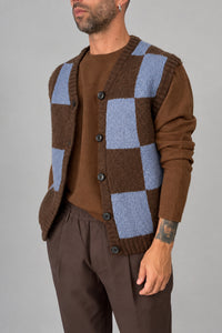Gilet jacquard WOODEN - KENT MARRONE
