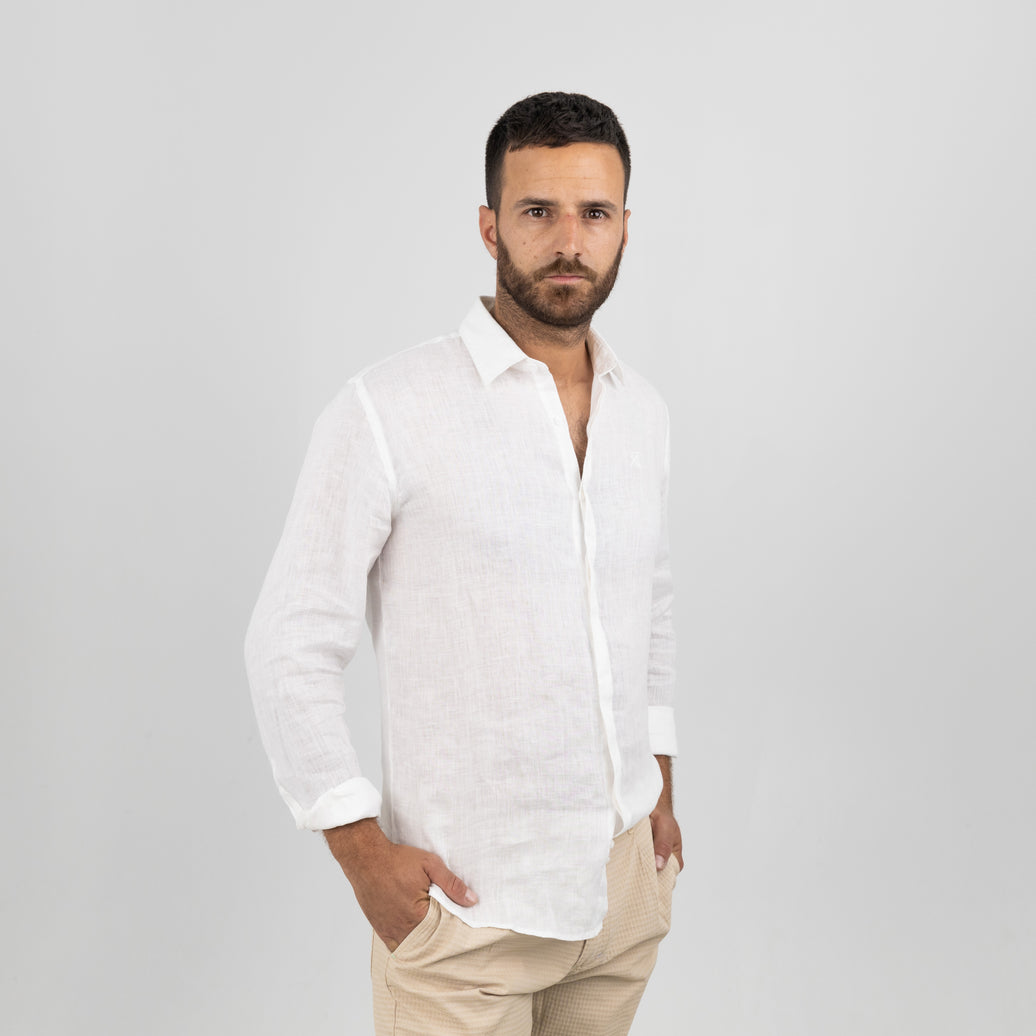 TELAMIRA-NEW CAPRI WHITE shirt 100% linen