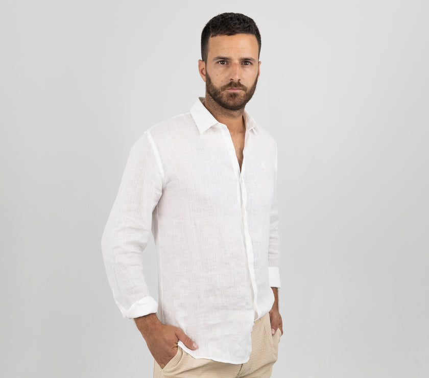 TELAMIRA-NEW CAPRI WHITE shirt 100% linen - Main Image