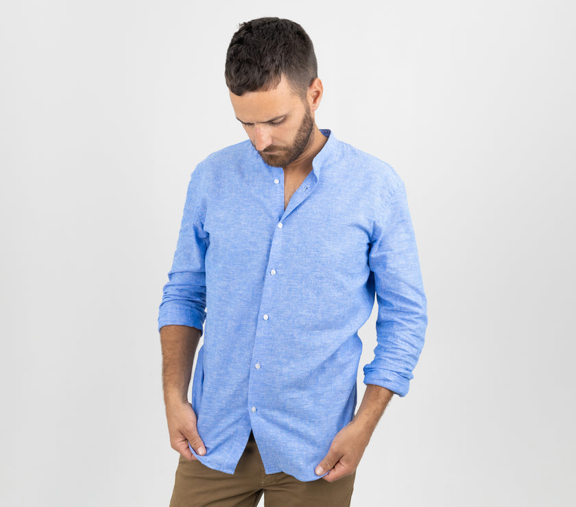 TELAMIRA-NEW PANAMA TURQUOISE shirt 100% linen 