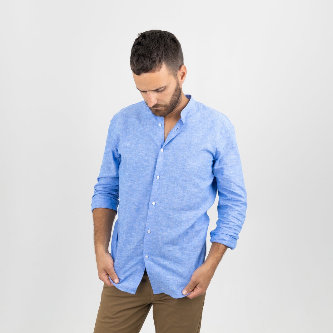 TELAMIRA-NEW PANAMA TURQUOISE shirt 100% linen 