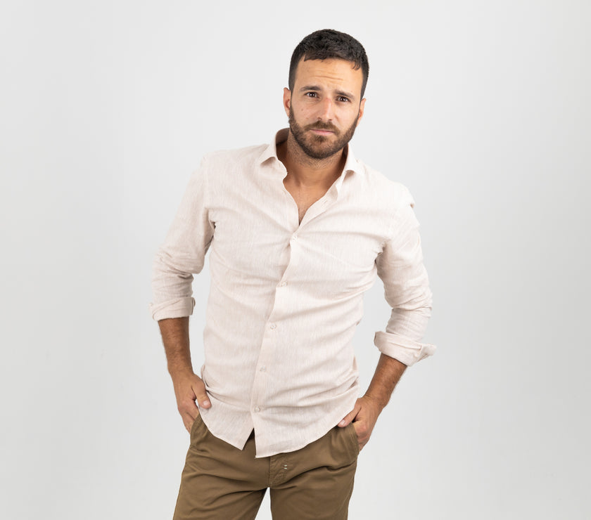 TELAMIRA-NEW CAPRI BEIGE shirt 100% linen