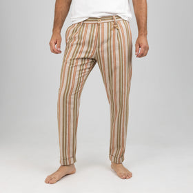 OVER D STRIPED TROUSERS-ORANGE OE1S2S4P68