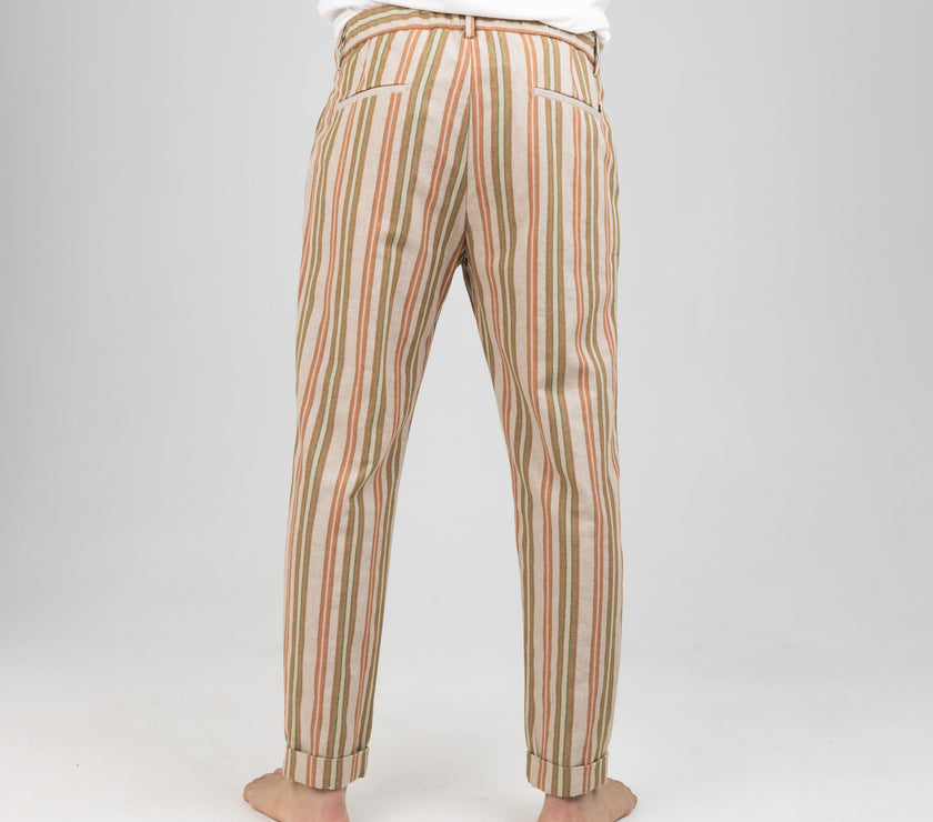 OVER D STRIPED TROUSERS-ORANGE OE1S2S4P68