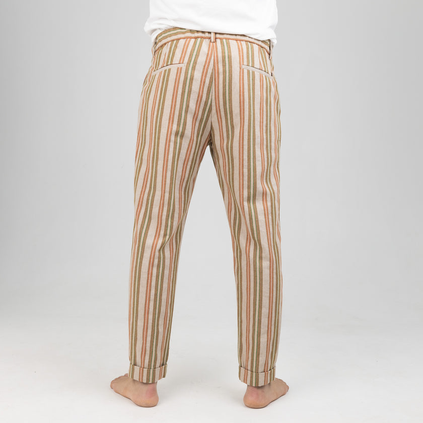 OVER D STRIPED TROUSERS-ORANGE OE1S2S4P68