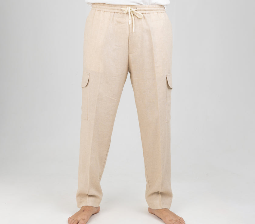 OVER D-BEIGE CARGO TROUSERS OE1S2S4P35