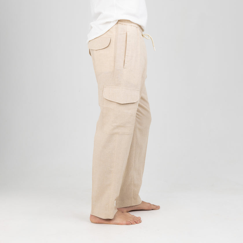 OVER D-BEIGE CARGO TROUSERS OE1S2S4P35