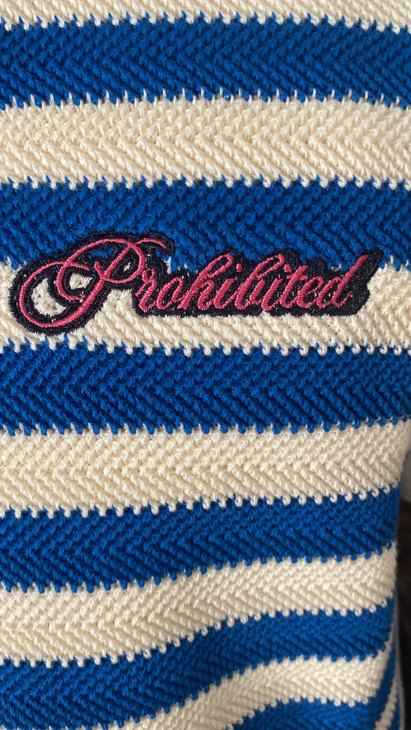 TAGLIE MANCANTI IN RIASSORTIMENTO, SCRIVICI PER AVERE LA TUA                               Polo in maglia PROHIBITED - 1030108 BLUE
