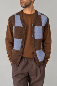 Gilet jacquard WOODEN - KENT MARRONE