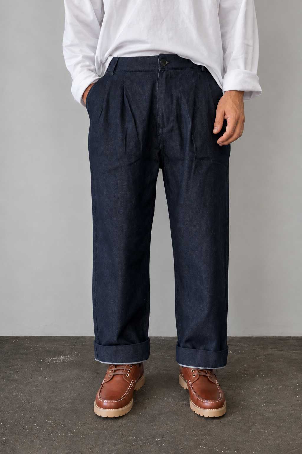 Pantalone pleated denim TELAMIRA - DTP06316