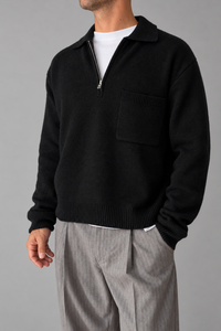 Polo 1/2 zip WOODBIRD - 2636-803 NERO