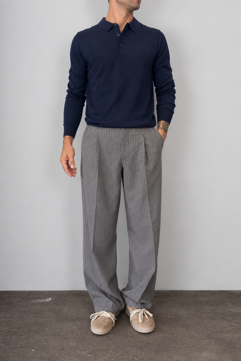 Polo in lana TELAMIRA - MV-038 BLU