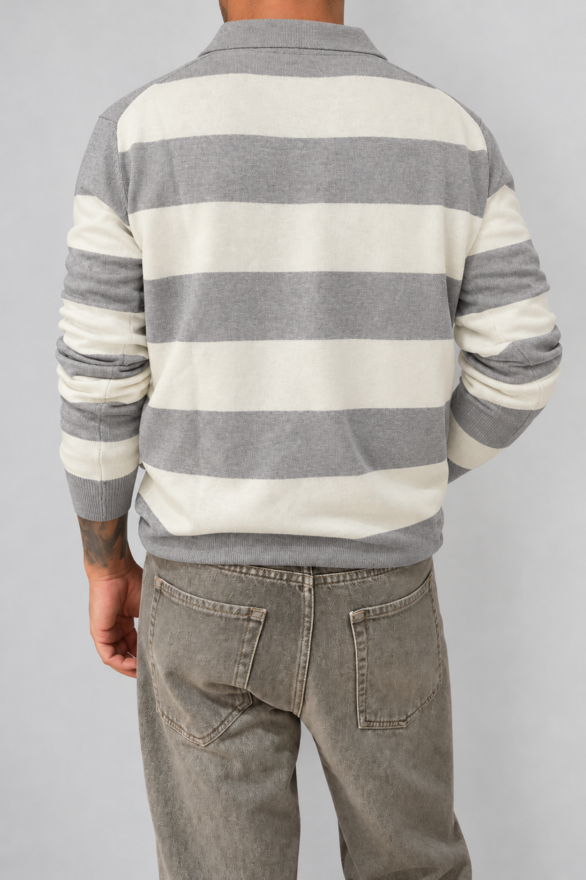 Polo rigata HAMAKI-OH - 3260H PANNA GRIGIO