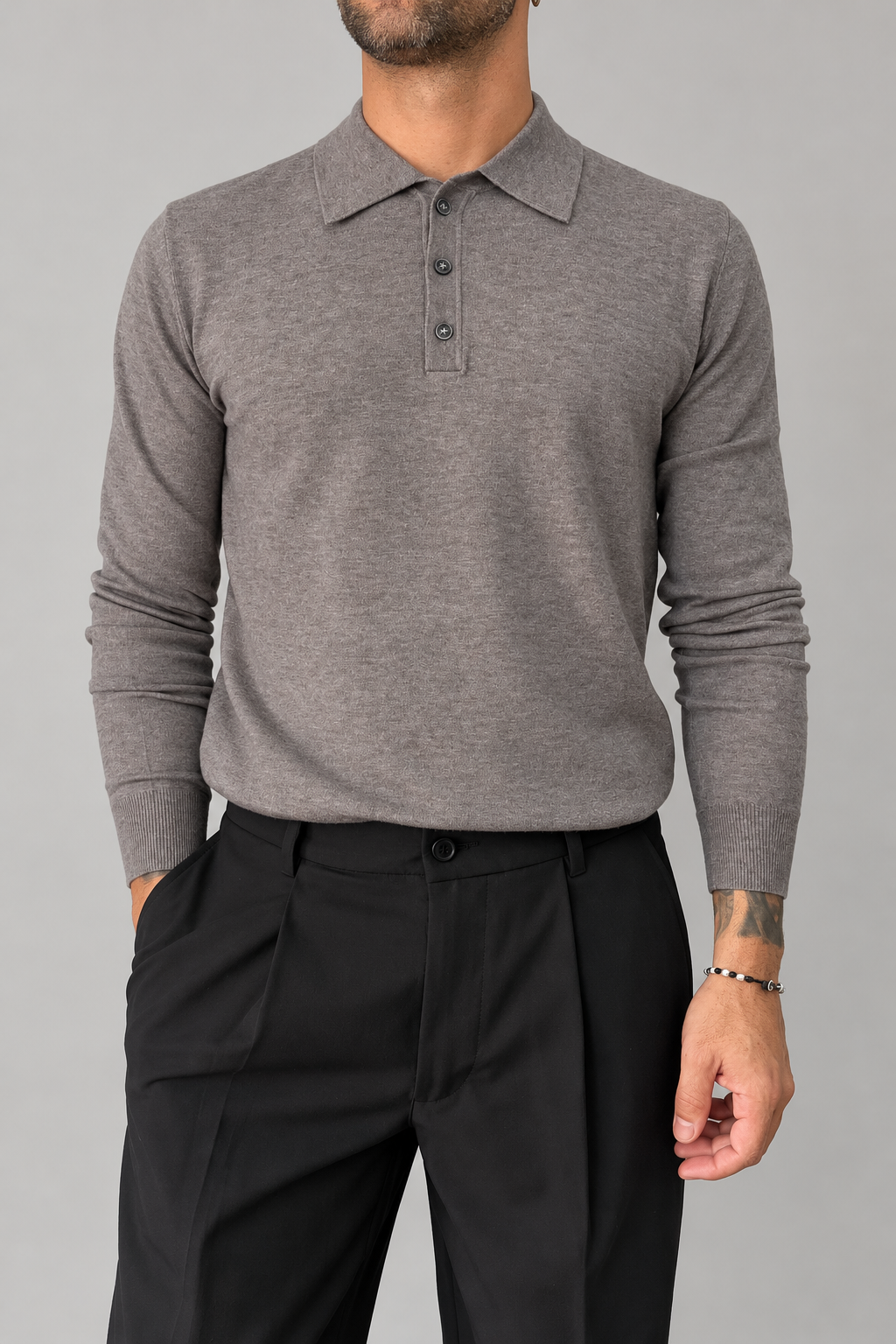 Polo manica lunga GIANNI LUPO - GL508S GRIGIO