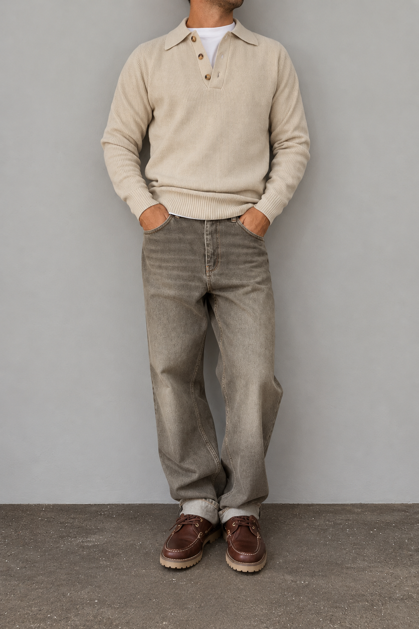 Polo in ciniglia HAMAKI-OH - 3254H BEIGE