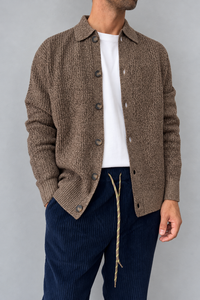 Cardigan mouliné HAMAKI-OH - 3224H MARRONE
