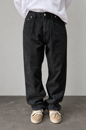Jeans gessato DR DENIM - OMAR BARREL WASHED BLACK