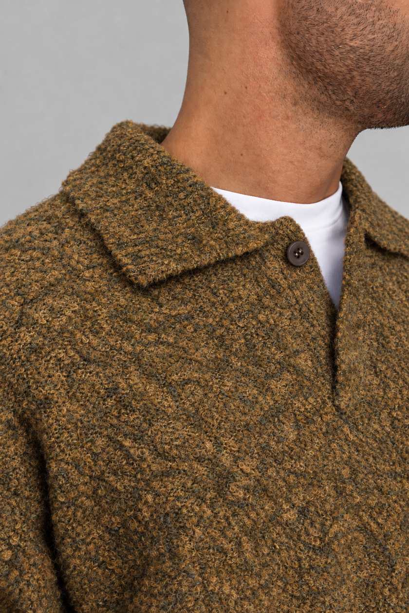 Polo bouclé WOODBIRD - 2536-804 DARK OLIVE