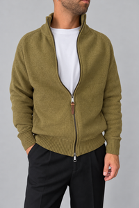 Full zipped cardigan GIANNI LUPO - GL35633 OLIVE